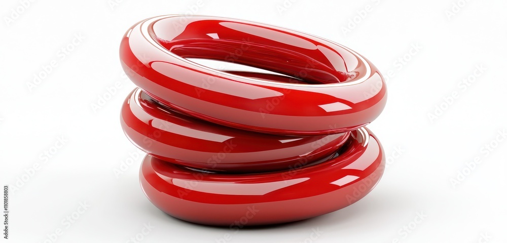 Visualization of a polymer red swirl stack in three dimensions. Visualization of a polymer red swirl stack in three dimensions.