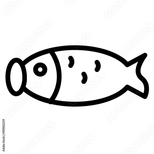 Asia China Fish Line Icon