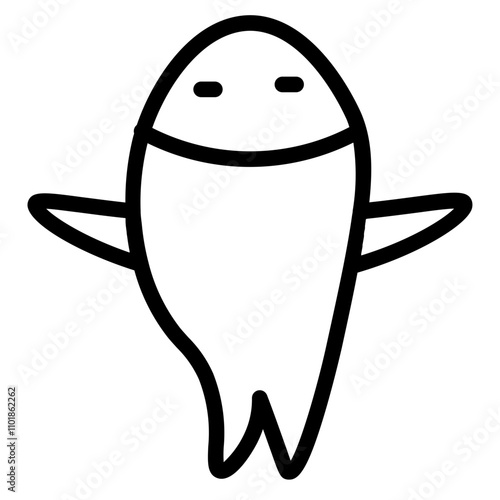 Asia China Fish Line Icon