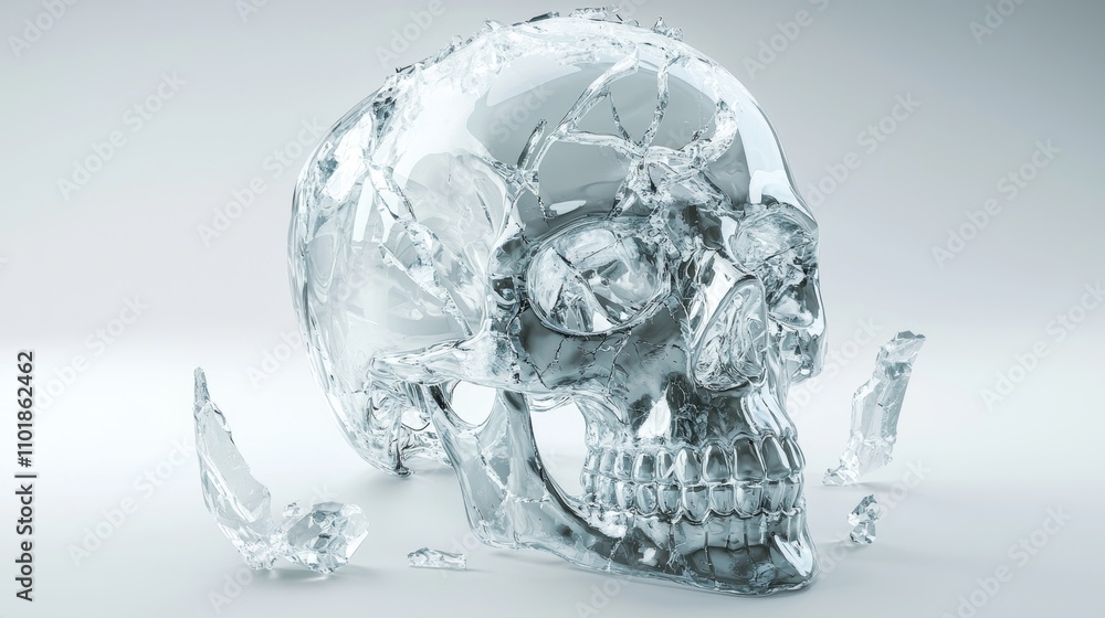 Conceptual 3D rendering of a cyborg skull with mechanical jaws Conceptual 3D rendering of a cyborg skull with mechanical jaws