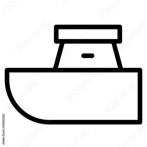 Beach Boat Fish Line Icon