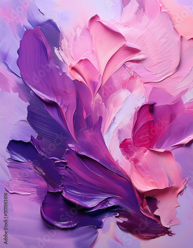 분홍색 보라색이 어우러진 유화 배경