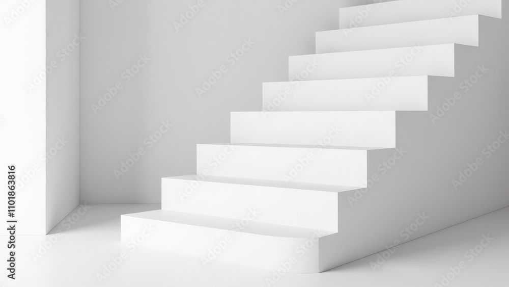 Modern staircase with blank wraps for custom advertising designs Modern staircase with blank wraps for custom advertising designs