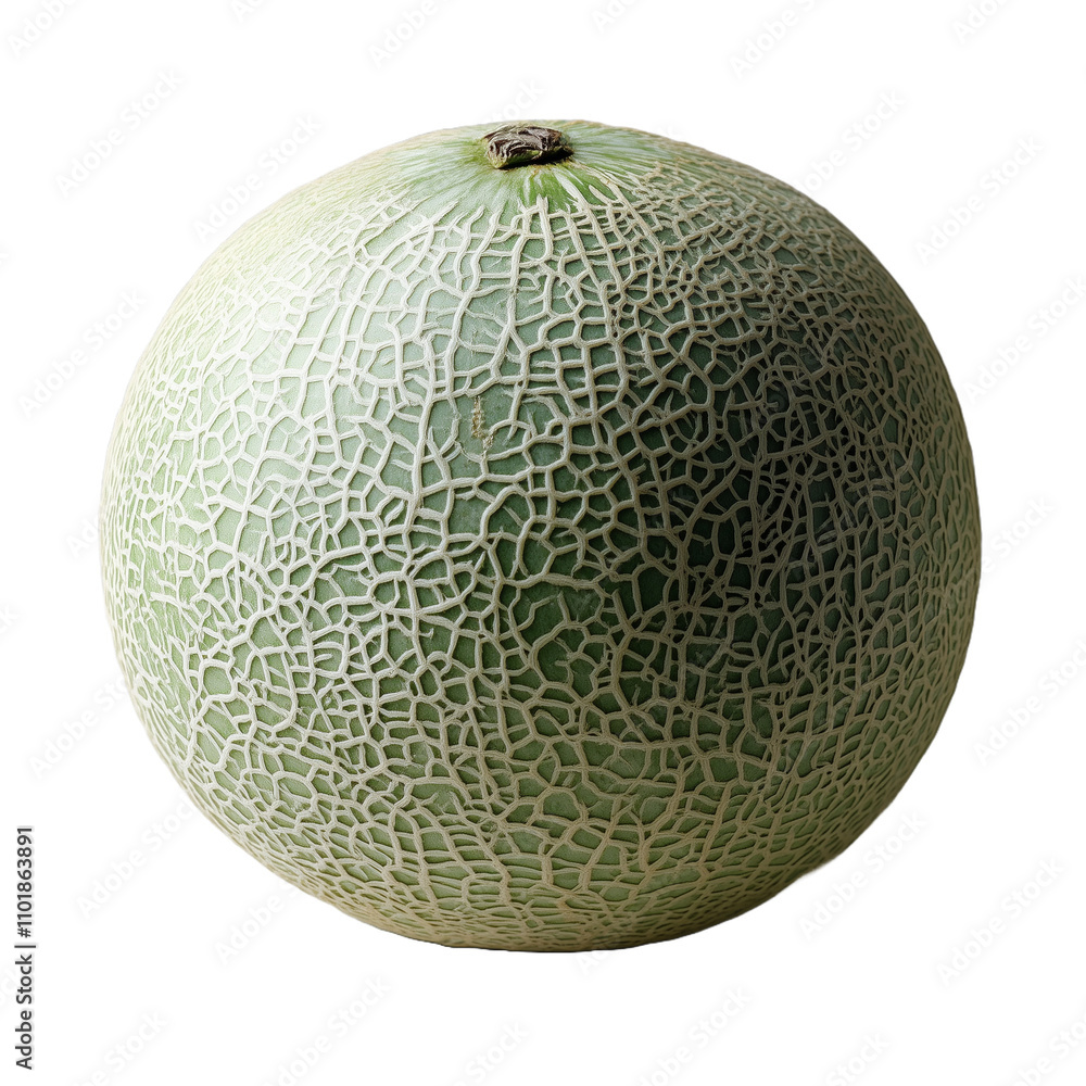Green Cantaloupe Melon Isolated Transparent Background Green Cantaloupe Melon Isolated Transparent Background