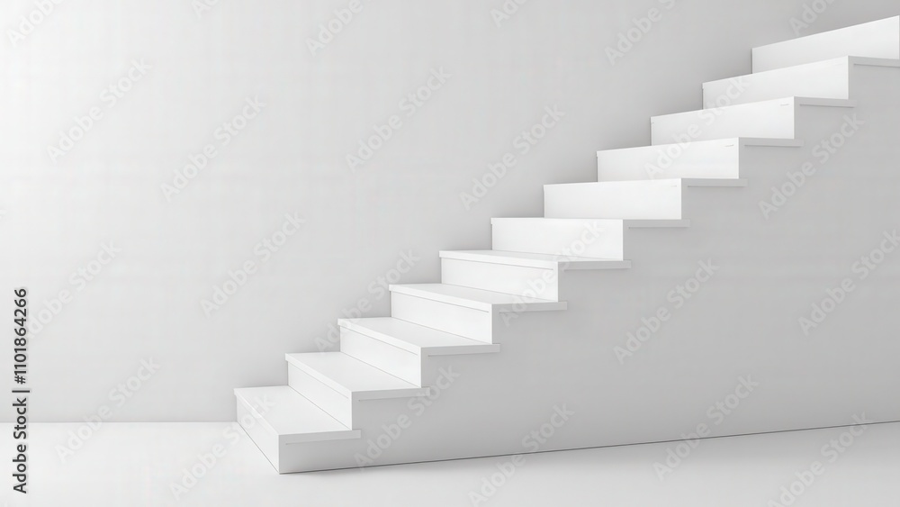 White wraps on modern stairs, perfect for promotional mockups White wraps on modern stairs, perfect for promotional mockups