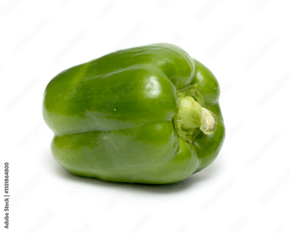 green bell pepper on a white background green bell pepper on a white background