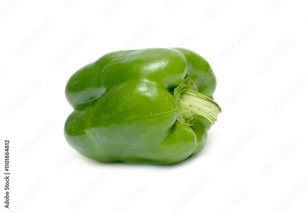 green bell pepper on a white background green bell pepper on a white background