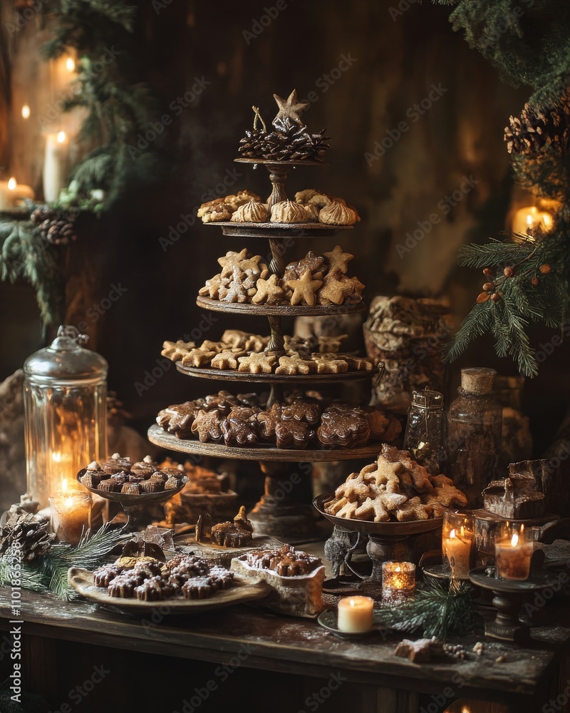 Rustic gingerbread cookie display Rustic gingerbread cookie display