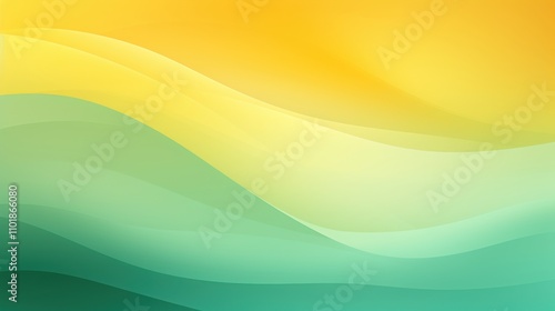 Modern abstract gradient background evolving from mint green to sunny yellow, designed for social media graphics. Angular gradient technique in flat design style