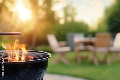 Cooking over an open flame by the lakeside on a sunny afternoon in summer