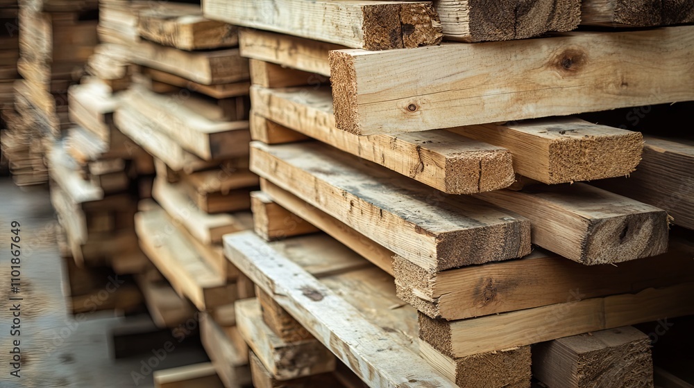 Stacked Wooden Planks: A Close-Up View of Natural Wood Texture Stacked Wooden Planks: A Close-Up View of Natural Wood Texture