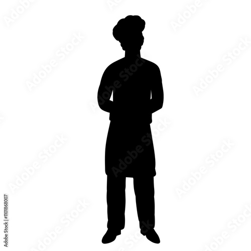 chef full length silhouette vector