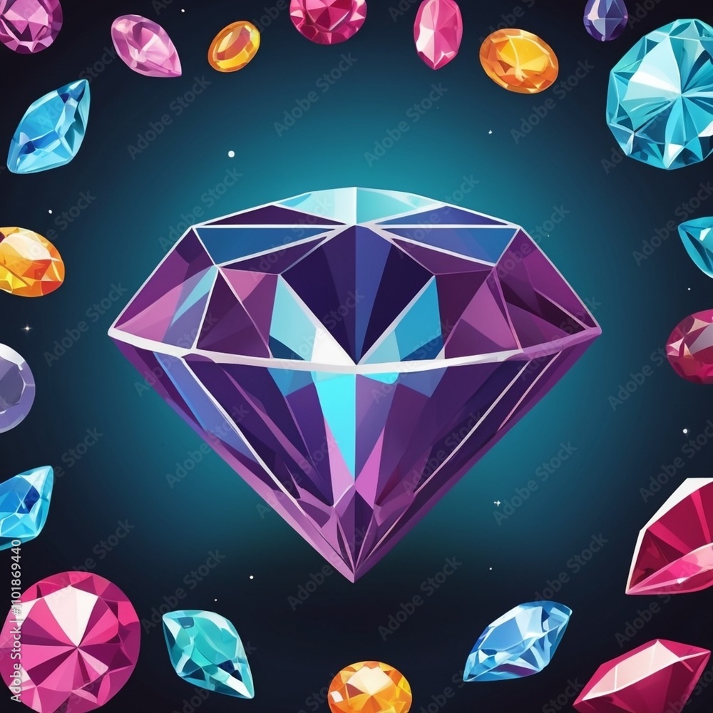 A colorful collection of gems and diamonds on display, showcasing their brilliance and diversity A colorful collection of gems and diamonds on display, showcasing their brilliance and diversity