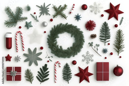 Festive decorations arranged for Christmas celebration during winter season