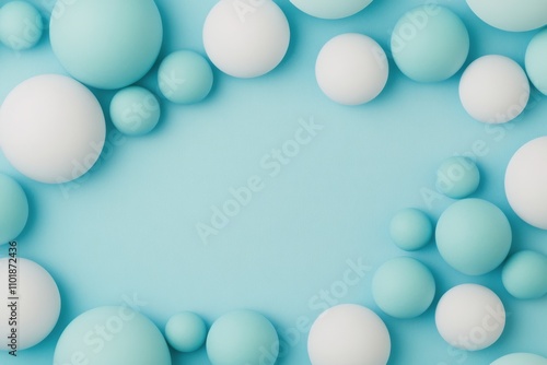 Decorative paper lanterns hang on a blue background for a festive atmosphere ...