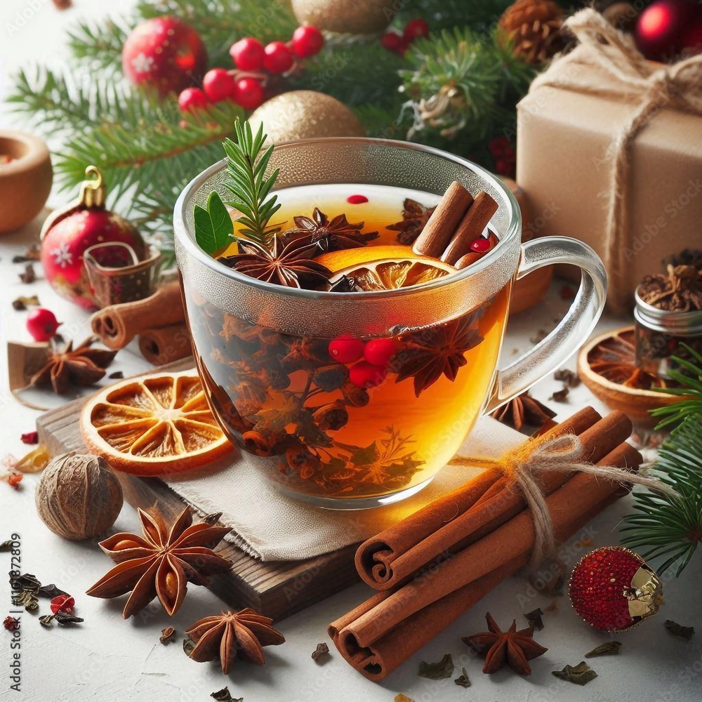 Tee mit weihnachtlichen Gewürzen Tee mit weihnachtlichen Gewürzen