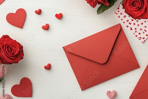 Beautiful arrangement of envelopes and roses for a heartfelt occasion