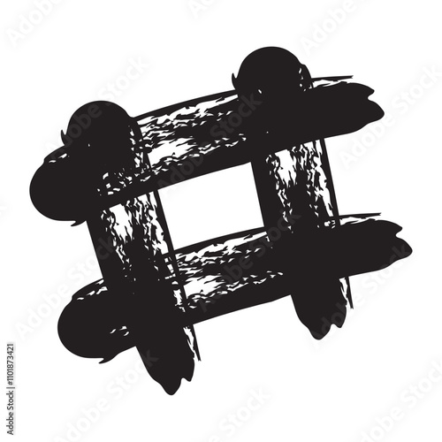 hashtag geometric shape brush doodle