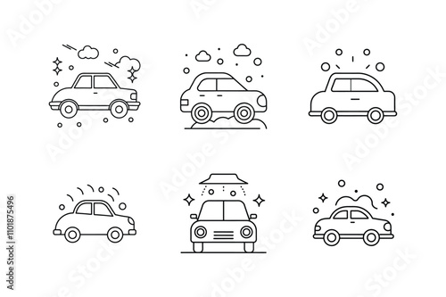 car wash line art icon vector illustration outline design