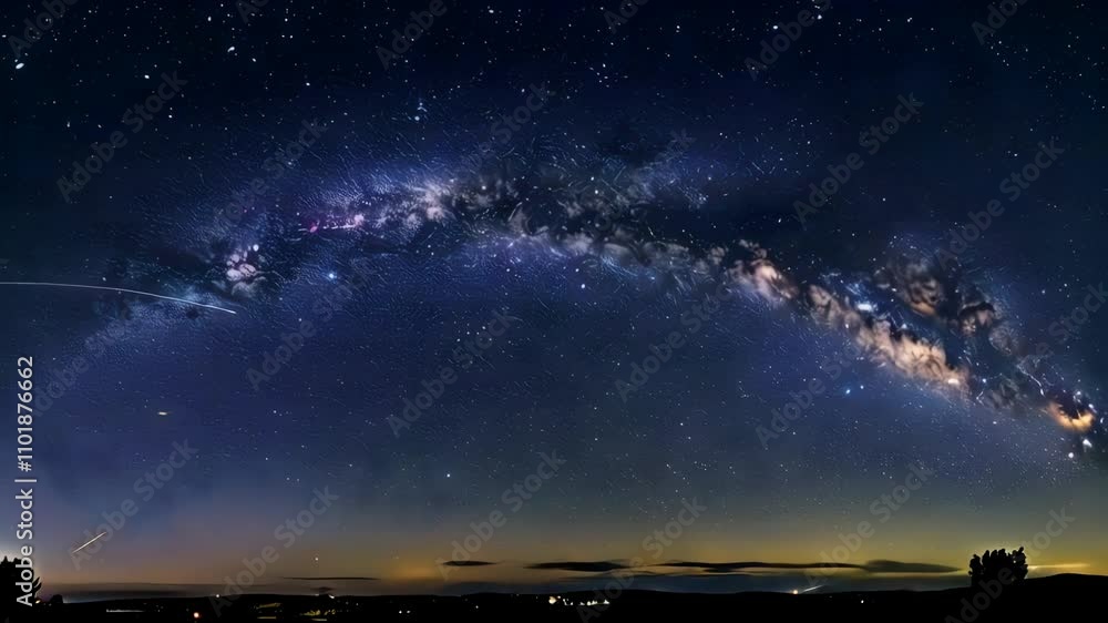 Milky Way Galaxy Night Sky Timelapse with Shooting Stars Milky Way Galaxy Night Sky Timelapse with Shooting Stars