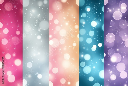 Sparkling glitter backgrounds in vibrant colors for festive decorations and c...