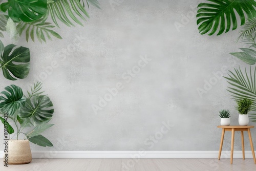 Dense arrangement of tropical green leaves covering the ground in a natural s...