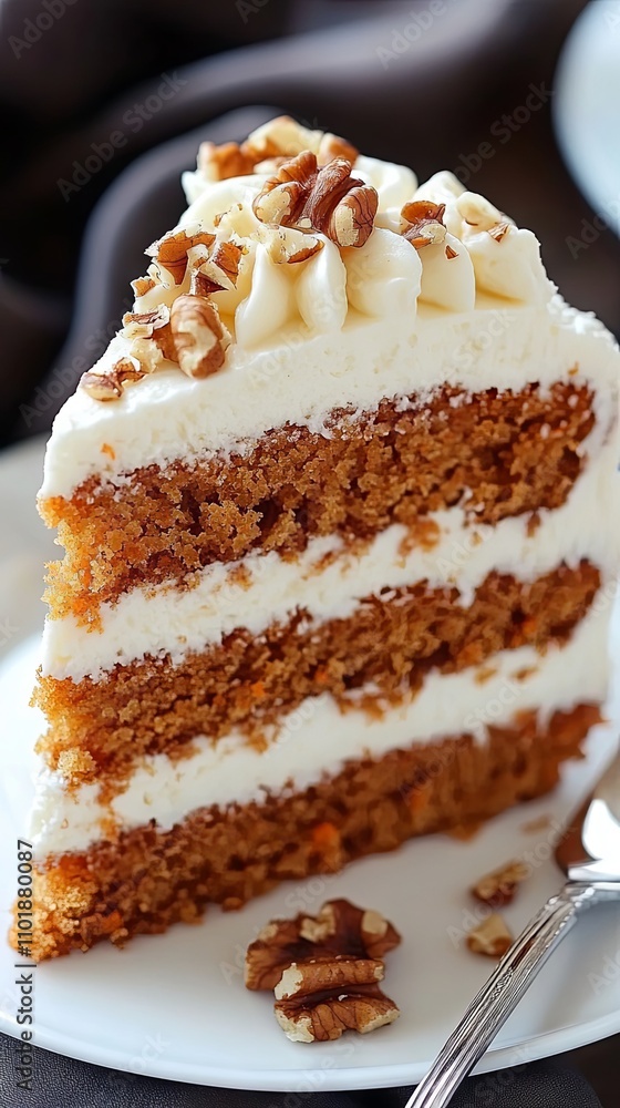 Carrot Cake with Cream Cheese Frosting and Pecan Topping Carrot Cake with Cream Cheese Frosting and Pecan Topping