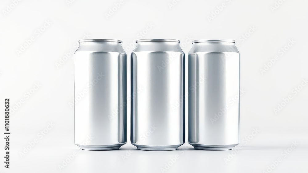 White background showcases three slim aluminum cans with ample space for text. White background showcases three slim aluminum cans with ample space for text.