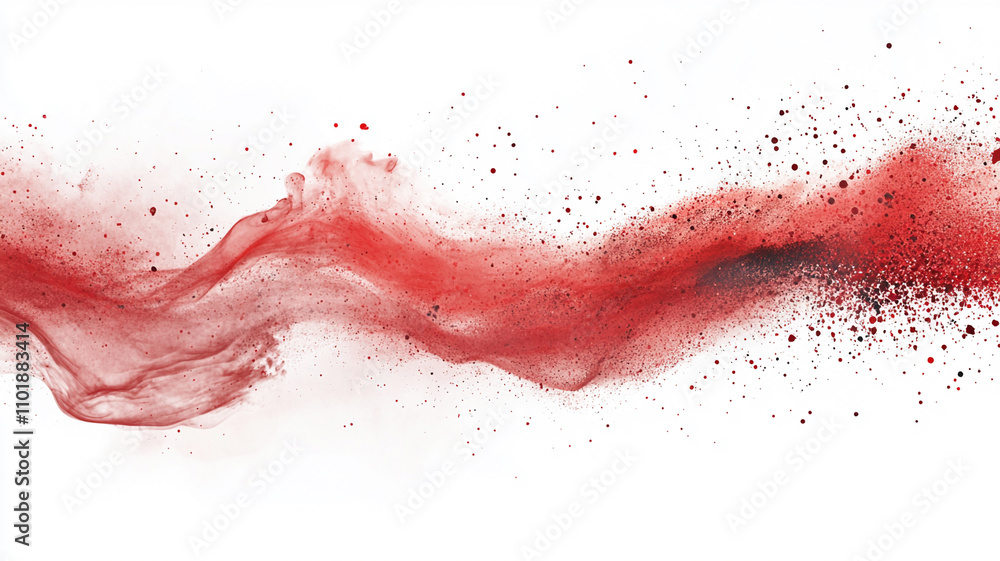 Abstract splatter of red ink or paint isolated on a white background Abstract splatter of red ink or paint isolated on a white background