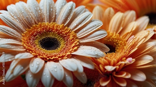 Macro shot of beautiful gerbera flower. Close up.