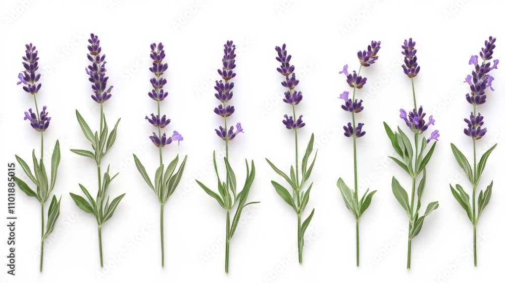 Naklejka premium Beautiful lavender flowers on white background isolated on white background