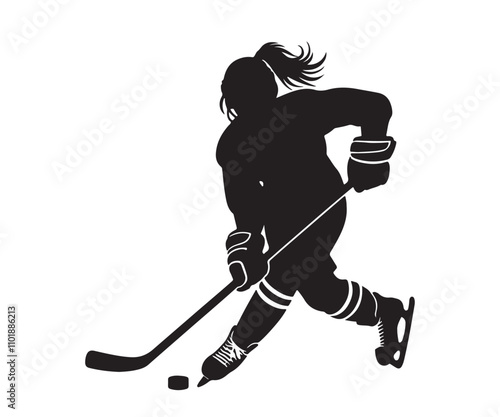 ice hockey player silhouette vector art