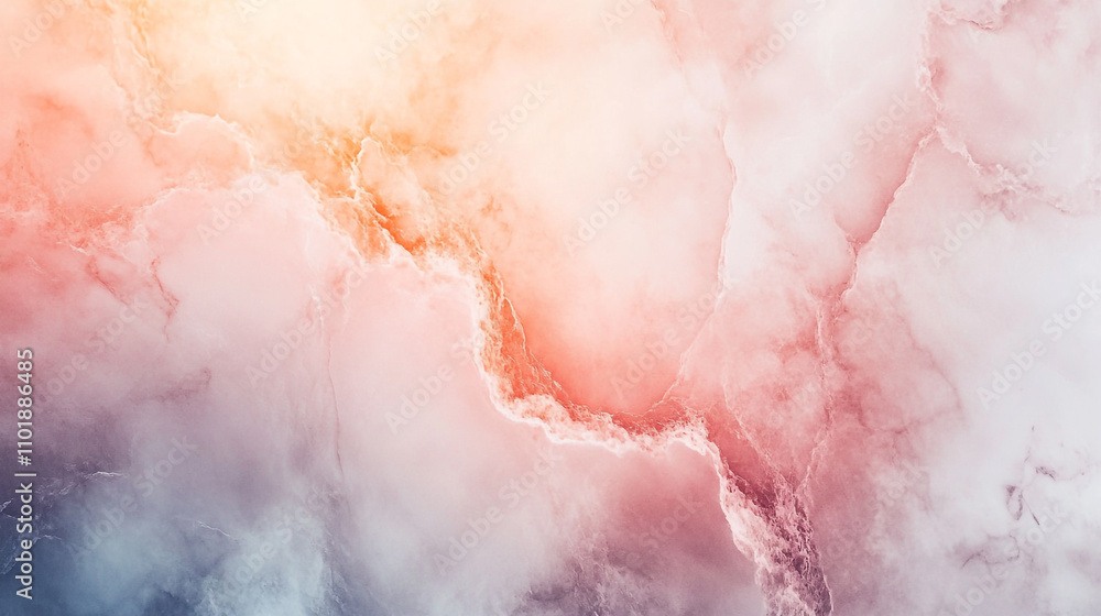Obraz premium Dreamy clouds with soft pastel colors over a serene sky at sunset