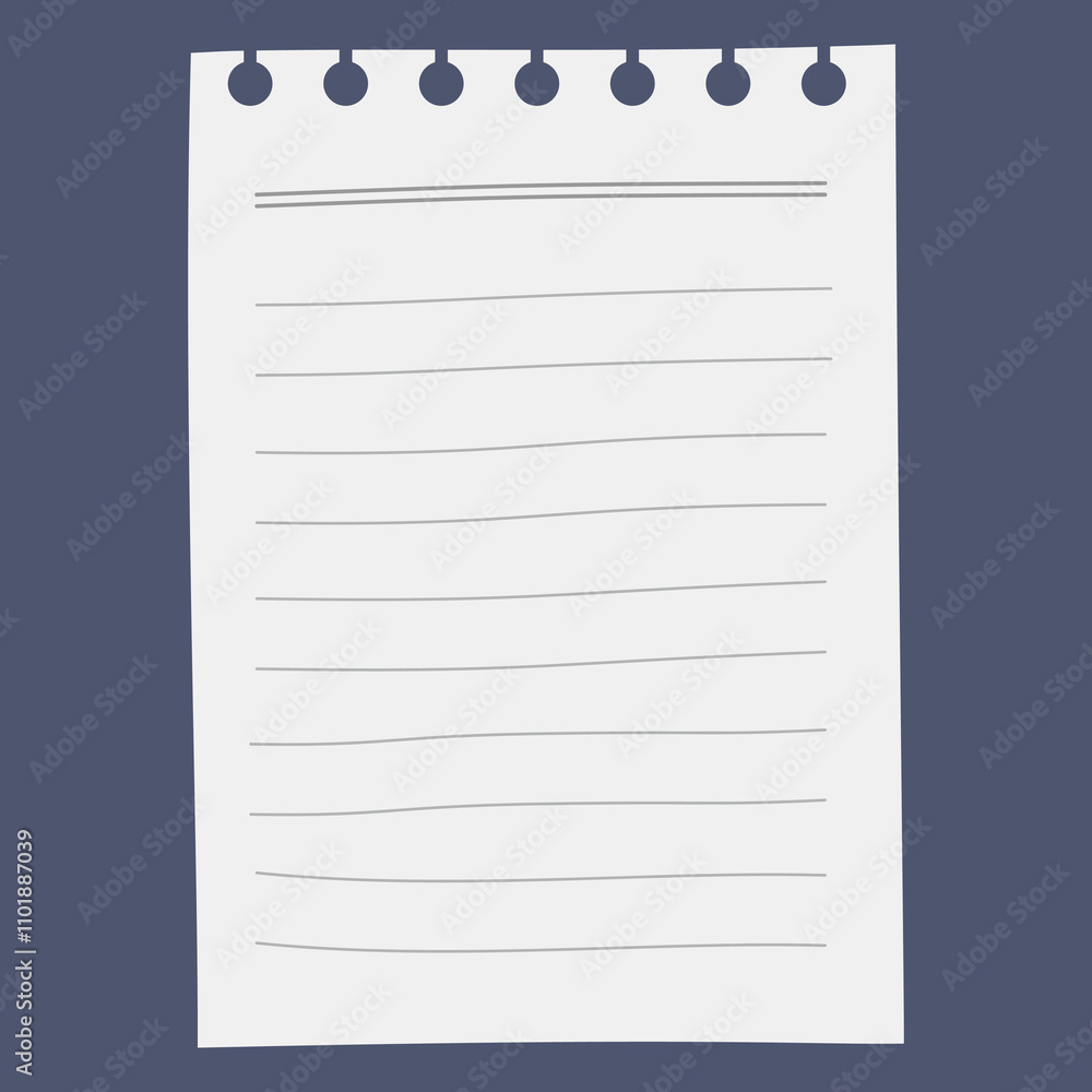 A blank notepad page with horizontal lines for writing. A blank notepad page with horizontal lines for writing.