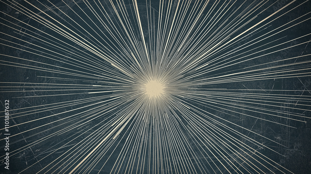 Obraz premium Abstract design featuring thin lines radiating from central point, creating dynamic and energetic visual effect. Perfect for corporate or creative projects