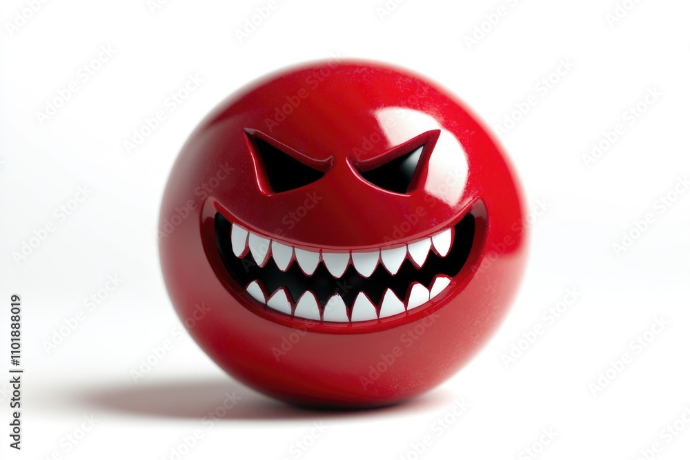 A bright red ball with a smiley face painted on it, suitable for various uses including marketing and social media promotions A bright red ball with a smiley face painted on it, suitable for various uses including marketing and social media promotions