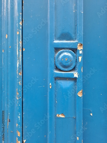 old blue door with lock