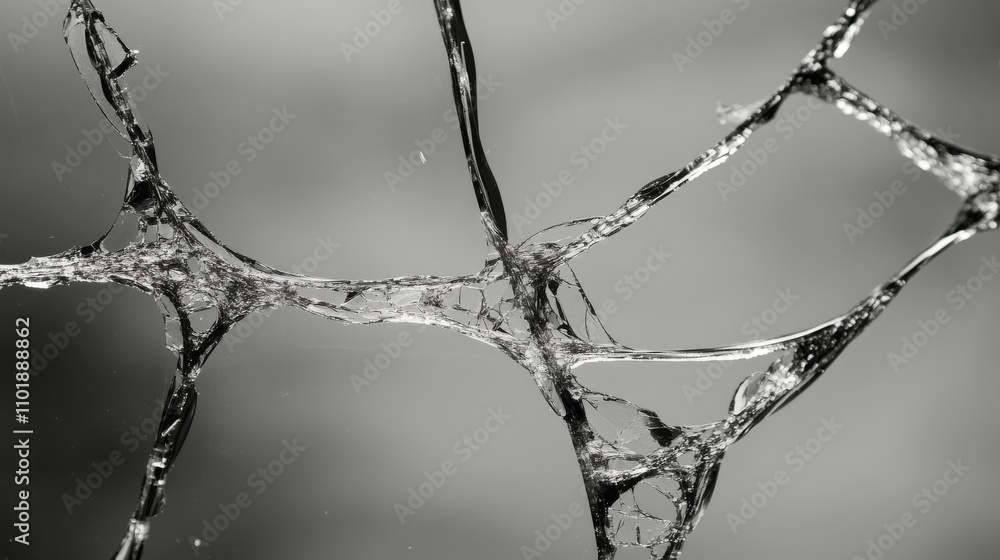 Realistic cracks on glass, shown with sharp details and clean lines against a plain white background for clarity and sharpness Realistic cracks on glass, shown with sharp details and clean lines against a plain white background for clarity and sharpness