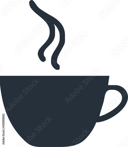 vector icon of hot coffee cup

