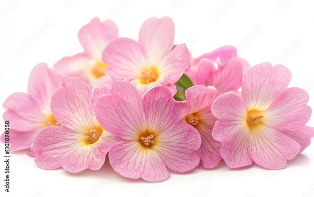 Beautiful spring primula flowers isolated on a white background Beautiful spring primula flowers isolated on a white background