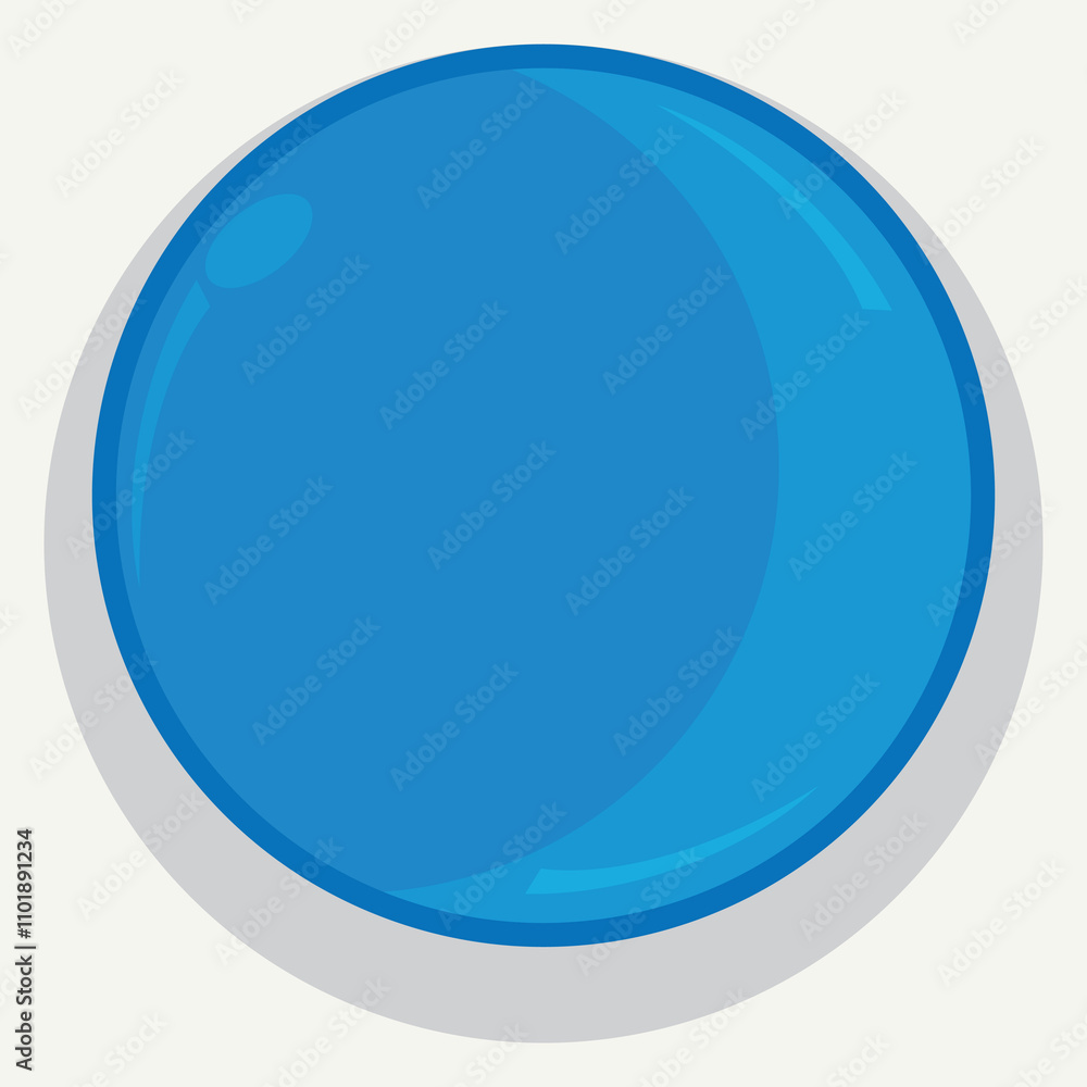 A glossy blue circular button with a slight shadow effect. A glossy blue circular button with a slight shadow effect.