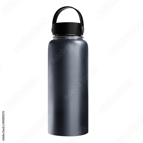 black plastic bottle isolated photo