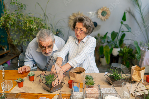 master class on creating compositions with plants for elderly people happy old age elderly couple pleasant memories leisure time in old age