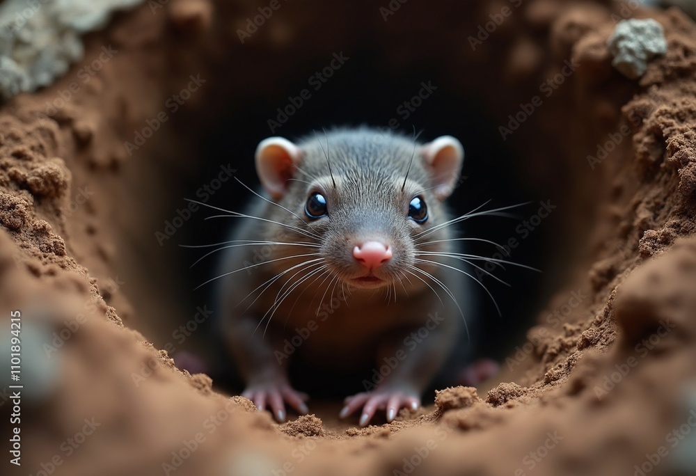 A determined mammal, its tiny yet powerful claws digging tirelessly into the soil A determined mammal, its tiny yet powerful claws digging tirelessly into the soil