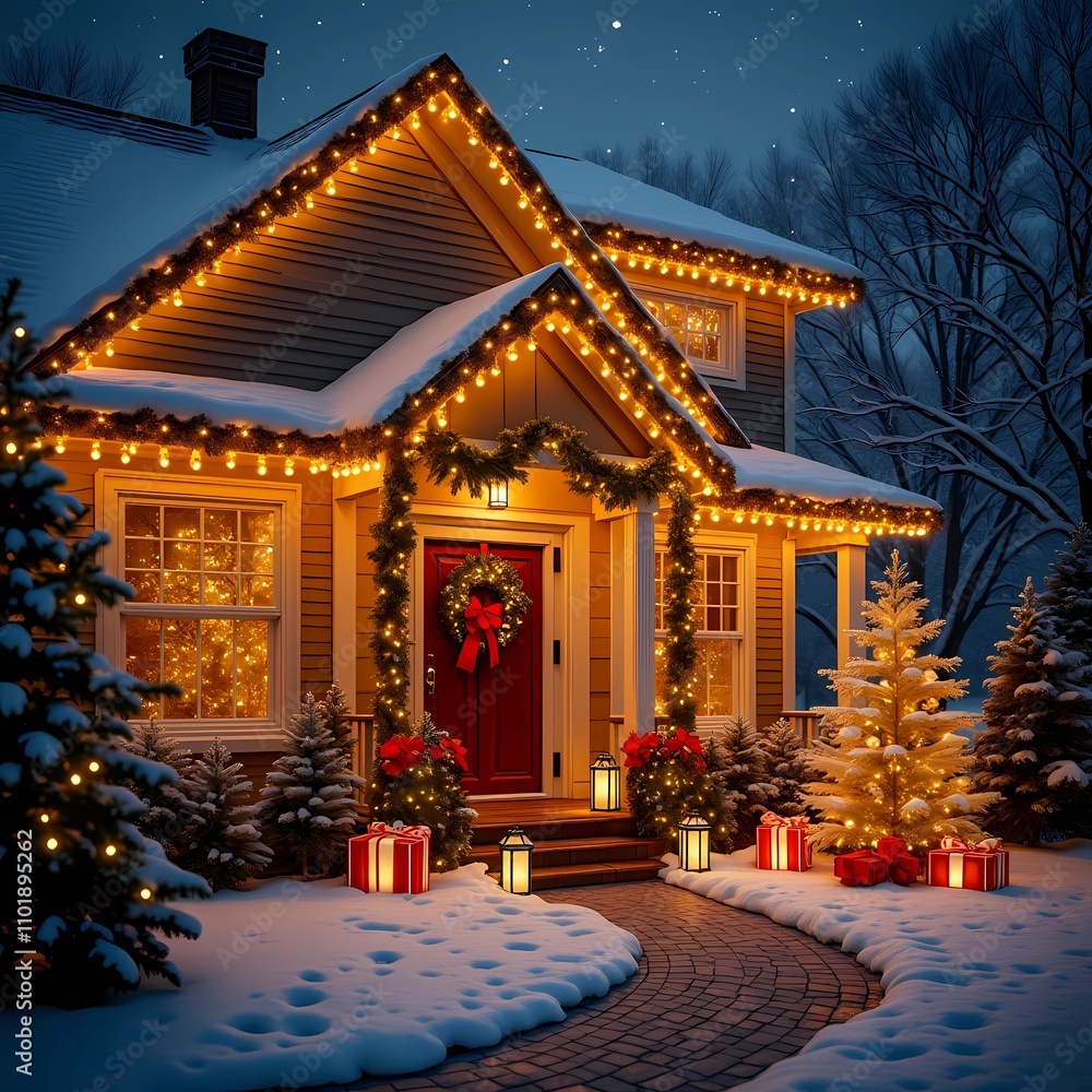 Fototapeta premium Refugio navideño encantador