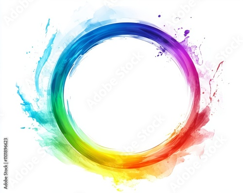 Colorful Circular Logo with Transparent Effect on White Background