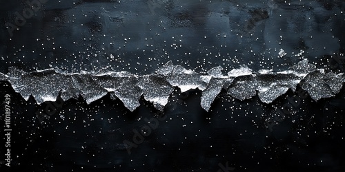 Torn silver foil on dark background.