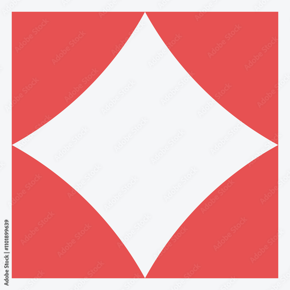 A geometric design featuring a red and white diamond shape. A geometric design featuring a red and white diamond shape.