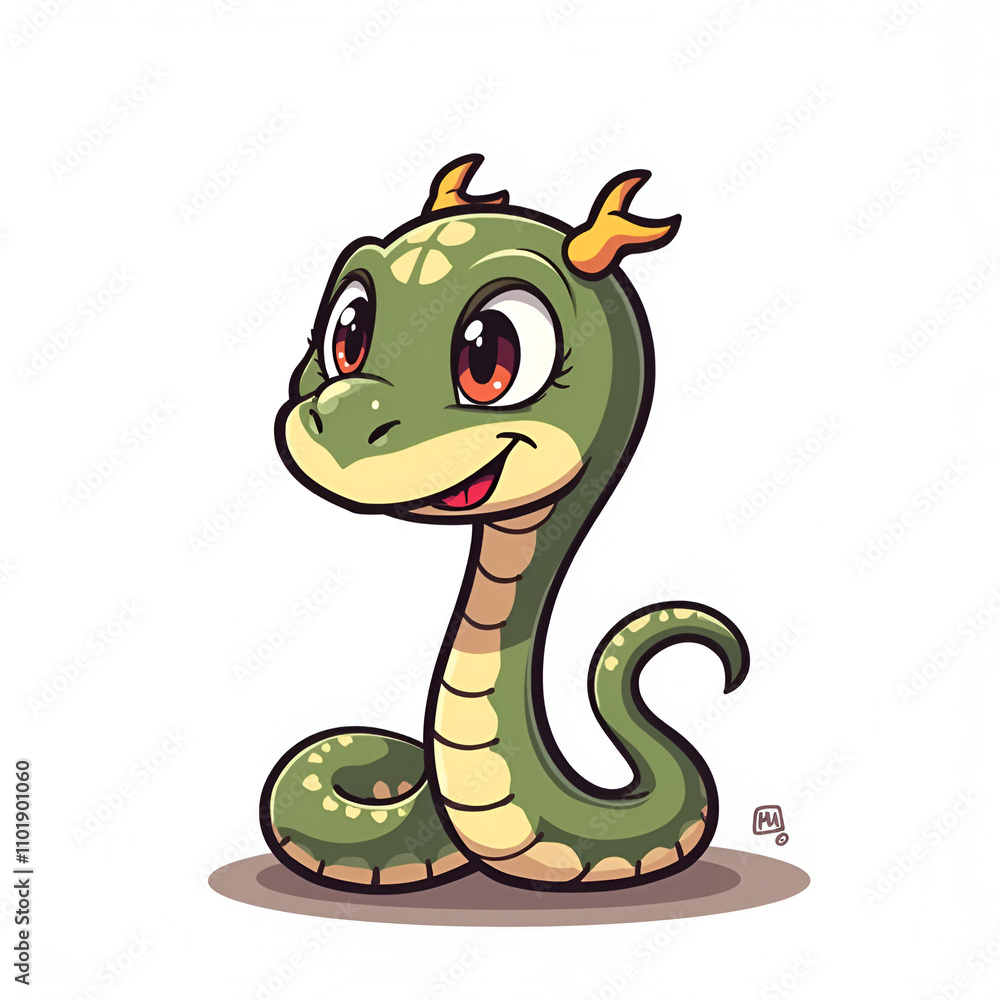 Fototapeta premium Cute Snake Chibi Character