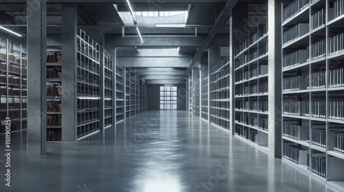 Wallpaper Mural Grand Industrial Library Interior Design - Modern Archives Torontodigital.ca